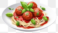 PNG Spaghetti meatball pasta food. AI generated Image by rawpixel.