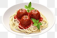 PNG Spaghetti meatball pasta food. 