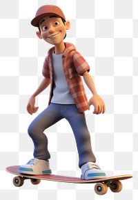 PNG Skateboard footwear figurine cartoon. 