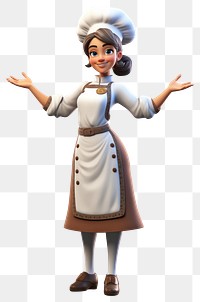 PNG Cartoon adult woman chef. 