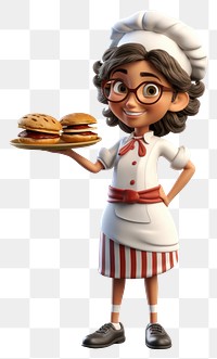 PNG Cartoon food chef hamburger. 