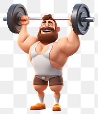 PNG Weightlifting cartoon sports gym. AI generated Image by rawpixel.