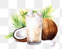 PNG Coconut drink cocktail fruit. 