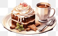 PNG Dessert cake chocolate coffee. AI generated Image by rawpixel.
