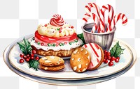 PNG Dessert plate christmas table. AI generated Image by rawpixel.