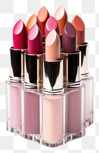 PNG Lipstick cosmetics transparent background arrangement. 