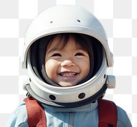 PNG Astronaut smiling helmet child transparent background