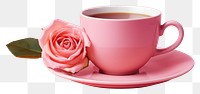 PNG Rose cup saucer coffee. AI generated Image by rawpixel.