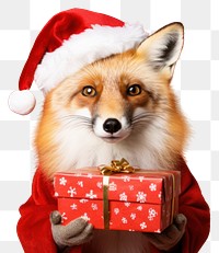 PNG Fox christmas portrait mammal transparent background