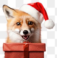 PNG Fox christmas portrait mammal transparent background