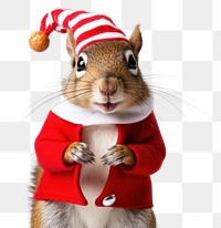 PNG Squirrel christmas portrait mammal transparent background