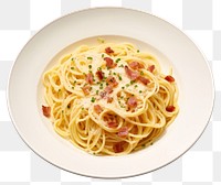 PNG Spaghetti carbonara pasta plate. 