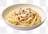 PNG Spaghetti carbonara pasta plate. 