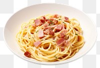 PNG Spaghetti carbonara pasta plate. AI generated Image by rawpixel.