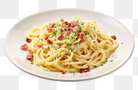 PNG Spaghetti carbonara pasta plate. 