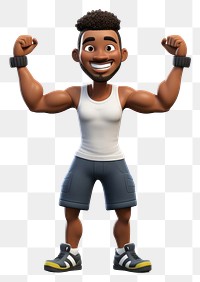 PNG Cartoon white background weightlifting determination. AI generated Image by rawpixel.