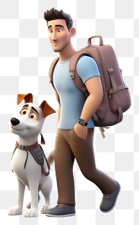 PNG Dog backpack cartoon mammal. AI generated Image by rawpixel.