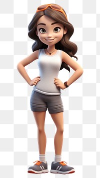 PNG Cartoon shorts adult woman. 