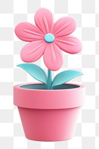 PNG Flower petal plant pot. 