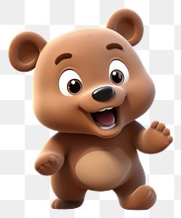 PNG Cartoon brown bear toy. 
