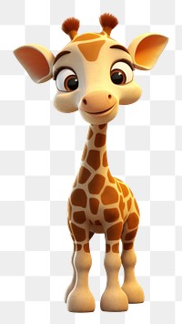 PNG Giraffe cartoon mammal animal. 