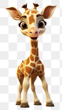 PNG Giraffe cartoon animal mammal. 