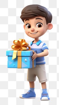 PNG Smiling cartoon gift transparent background. AI generated Image by rawpixel.