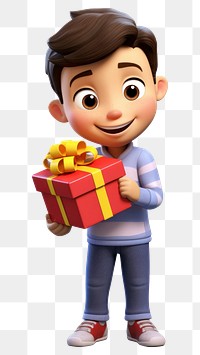 PNG Smiling cartoon gift toy. 