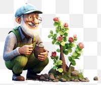 PNG Cartoon plant gardening outdoors. AI generated Image by rawpixel.