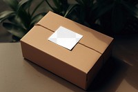 Paper box label png mockup, transparent design