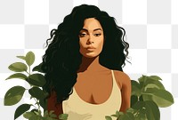 PNG Portrait adult plant woman. AI generated Image by rawpixel.