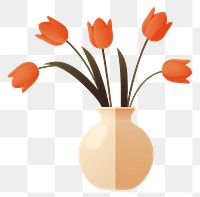 PNG Flower vase tulip plant. AI generated Image by rawpixel.