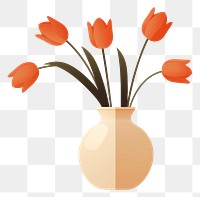 PNG Flower vase tulip plant. 