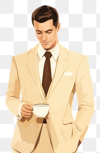 PNG Standing tuxedo blazer coffee. 