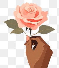 PNG Flower holding plant rose. AI generated Image by rawpixel.