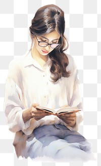 PNG Reading book publication portrait transparent background