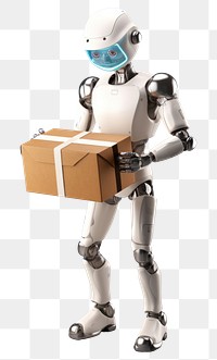 PNG Robot cardboard box protection. AI generated Image by rawpixel.