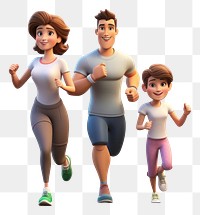 PNG Running family adult transparent background. 