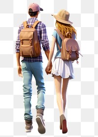 PNG Footwear backpack walking cartoon. AI generated Image by rawpixel.
