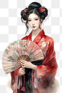 PNG Portrait costume fashion kimono. 
