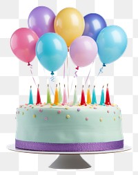 PNG Balloon party cake birthday transparent background