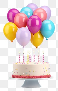 PNG Balloon party cake birthday transparent background