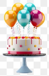 PNG Balloon party cake birthday transparent background