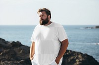 Plus-size t-shirt png, transparent mockup