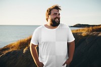 Plus-size t-shirt png, transparent mockup