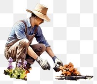 PNG Gardening outdoors gardener flower. AI generated Image by rawpixel.