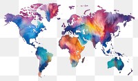 PNG Map world creativity splattered. 