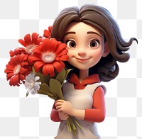 PNG Flower cartoon plant women. AI generated Image by rawpixel.