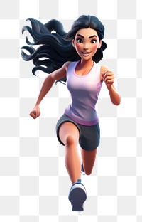 PNG Running cartoon female adult. AI generated Image by rawpixel.