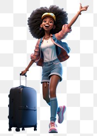 PNG Luggage travel adult exhilaration. AI generated Image by rawpixel.